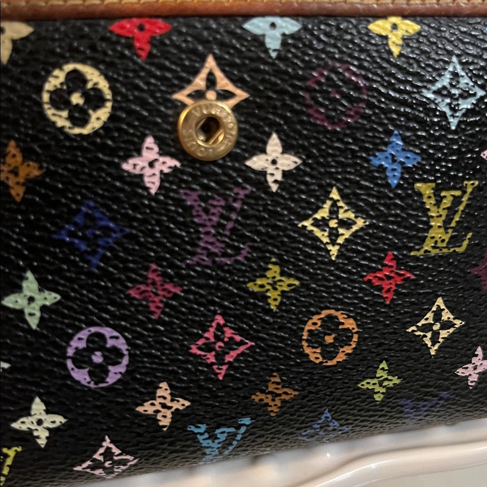 Louis Vuitton Murakami Black Multicolor Wallet - Picture 3 of 12